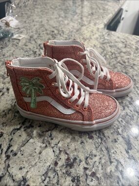 Converse Kids Glitter High-Top Sneakers in Rose Pink with Palm Patch